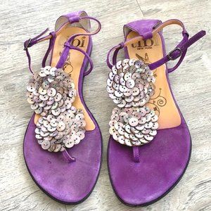 Tibi | Suede Sandals with Pearl Buttons (8.5)